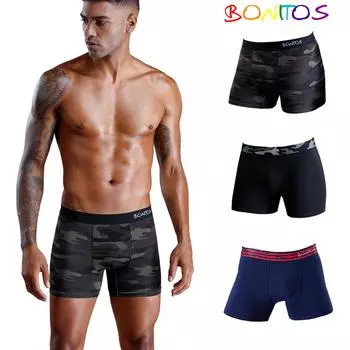 BONITOS 3 шт. новые мужские шорты-боксеры брендовое нижнее белье для мужчин в упаковке хлопковые мужские трусы сексуальные M
