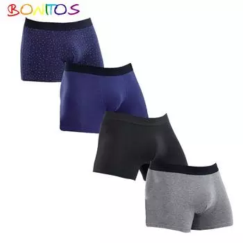 BONITOS, 4 шт., мужские боксеры, сексуальные трусики, мужские трусы, хлопковые мужские шорты, нижнее белье