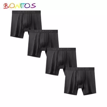 BONITOS, 4 шт., мужские трусы-боксеры с открытой передней частью, мужские трусы-боксеры, мужская упаковка, брендовое мужское нижнее белье S