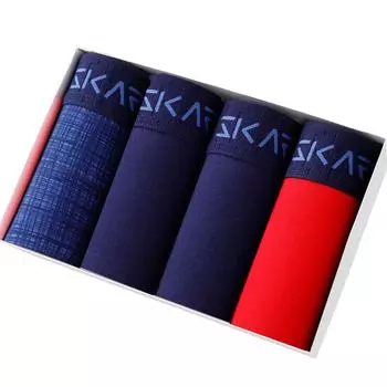 BONITOS 4 шт. мужские трусы с принтом, хлопковые боксеры для мужчин, удобное мужское нижнее белье S