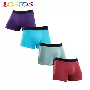 BONITOS 4 шт. сексуальные мужские трусы с принтом боксеры для мужчин хлопковые трусы слипы мужское нижнее белье S фиолетовый