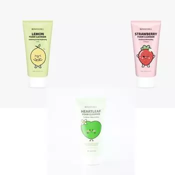 BONNYHILL Lemon/ Strawberry/ Heartleaf Foam Cleanser 170 мл, Увлажнение, Корейская косметика, Kbeauty, образец Lemon