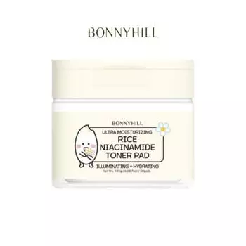 BONNYHILL Тонер-подушечки с рисом и ниацинамидом, 60 шт.(180мл)