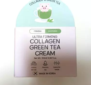 Bonnyhill Ultra Firming Collagen Green Tea Cream 100 мл, Увлажнение, Корейская косметика, Kbeauty, образец