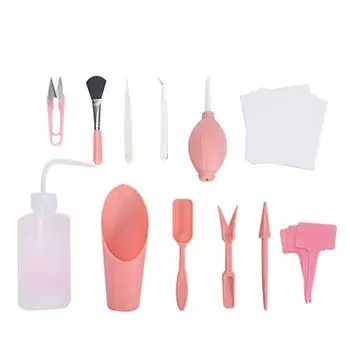Bonsai Combination Sowing Drilling Device Succulent Planting Tool Garden Planter Kit Seedling Tool 12pcs Pink