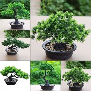 Бонсай Искусственная сосна Растение Офисное украшение Экологичность