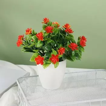 Бонсай с имитацией Yousheng, легкий уход, устойчивость к атмосферным воздействиям, никогда не выцветает, не требует полива, нескользящая нижняя часть, 18 цветов, имитация чайной розы, декор для спальни розовый