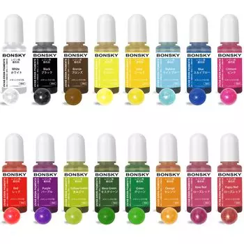 Bonsky Resin Colorant Resin Liquid Epoxy Resin Colorant Metallic Color 16 Colors 10ml UV Resin Dye Epoxy Resin Pigment High Concentration For Resin