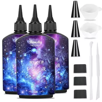 Bonsky Resin Liquid Compatible Resin Liquid Large Capacity 360g Hard Type Molding UV Resin Liquid DIY Handmade Decoration Rapidly Hardens