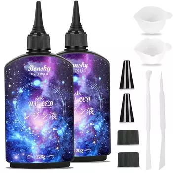 Bonsky Resin Liquid Совместимая смола Жидкая Большая емкость 240 г Твердый тип Формовочная УФ-смола Жидкая DIY Ручная работа Украшения Быстро Затвердевает чистый