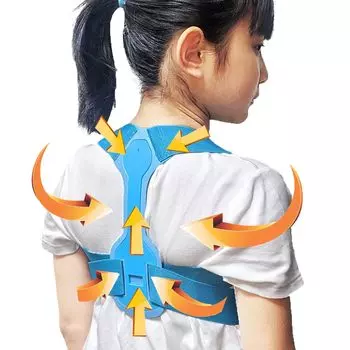 BONU Posture Support 1 Posture Back Легко надевать и снимать Моющийся пояс, часть, спина, детский пояс, пояс, выкл, унисекс, дышащий, школьный рюкзак, синий
