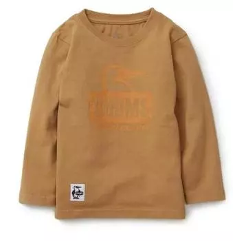 Booby Face Brushed Kids [Chums] T-shirt Kid s L/S T-Shirt BeigeOrange