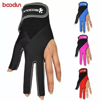BOODUN, 1 шт., перчатки для бильярда, перчатки с тремя вырезами, перчатки для левой руки, аксессуары для бильярда M-L синий