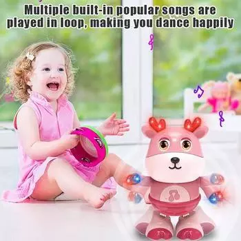 Boogie Cow-Boogie Cow Toy, Boogiecow, светящаяся танцующая корова для активного отдыха, танцующая игрушка корова с музыкой и светодиодными огнями (розовый) розовый