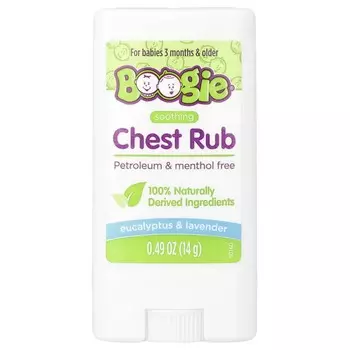 Boogie Wipes, успокаивающие растирания для груди, для детей от 3 месяцев и старше, эвкалипт и лаванда, 0,49 унции (14 г)