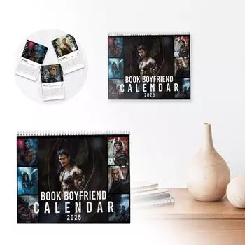 Book Lovers Art 2025 Wall Calendar Monthly, Book Lovers Calendar 2025 One Size