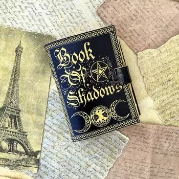 Book of Shadows Large leather Sketchbook | Notebook | Personalised Journal | wedding guestbook with 100 Handmade Antique Deckle Edge Paper 7 x 5 in