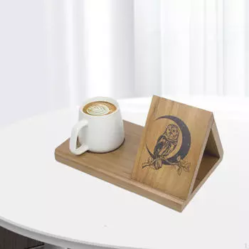 Book Stand with Cup Holder Wood Rest Gift for Lovers Multipurpose Mini Bookshelf