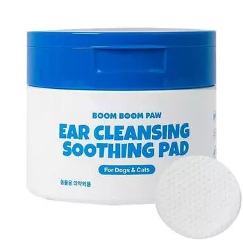 Boom Boompo Pet Ear Cleansing Успокаивающая подушечка для чистки ушей, 90 мл, 1 шт., Корейский шампунь для домашних животных