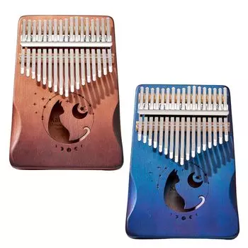 Boono Kalimba 17 Keys Cat Finger Piano Thumb Piano for Beginners Beautiful Tone Musical Instrument Japanese Instruction Manual Included Color Brown (2