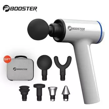 Booster S2 Электрический массажный пистолет Обезболивающий массажер для тела Ручная стимуляция мышц Релаксация с металлическими головками для фитнеса