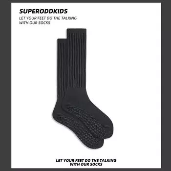 Boots\n Yoga Socks Pure Cotton Breathable Non-Slip Particles Pilates Training Sports Stockings Women Ins Socks Tide Y8907 1 Pair-Grey-Knee High Yoga Socks