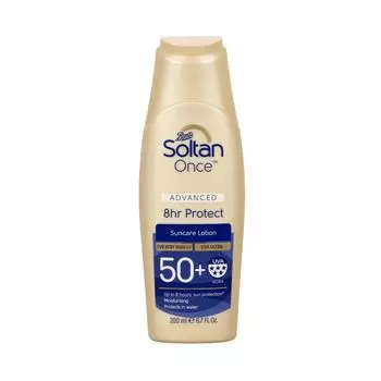 Boots Soltan Once Advanced 8-часовая защита от солнца с очень высоким уровнем защиты SPF50+ от УФ-лучей 200 мл. 200 ml.