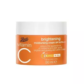 Осветляющий увлажняющий крем Boots Vitamin C Spf30 Pa+++ 50 мл. 50 ml.