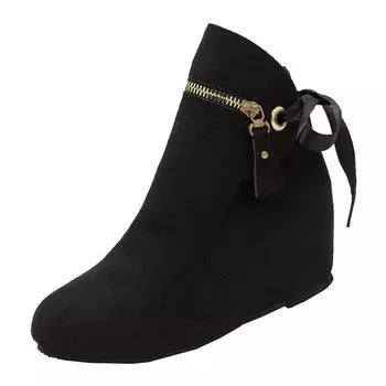 Boots Women Ankle Boots For Women Wedges Winter Shoes Women Zipper Casual Boots Size 35-43 Botas Mujer 559 11 красный