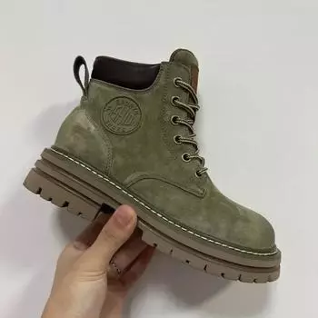 Boots Women s Genuine Leather Thick Sole Shoes Motorcycle Outdoor Work Clothes Women s Ankle Boots Shoes for Women Zapatos 33