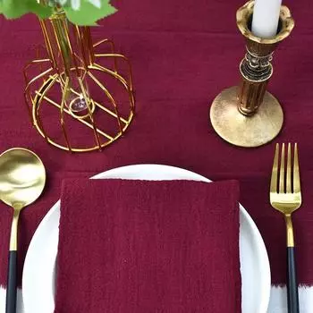 Бордовая дорожка для стола из 100% хлопковой марли для свадебного украшения, дней рождения, вечеринок, Рождества, Хэллоуина, Дня благодарения, мероприятий, поставок 40X200cm бежевый