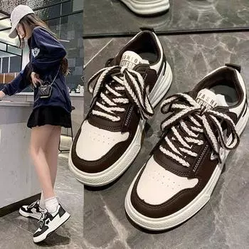 Бордовые туфли женские на платформе весна 2025 новый популярный нишевый дизайн повседневная обувь детская универсальная студенческая спортивная обувь 35 чёрный