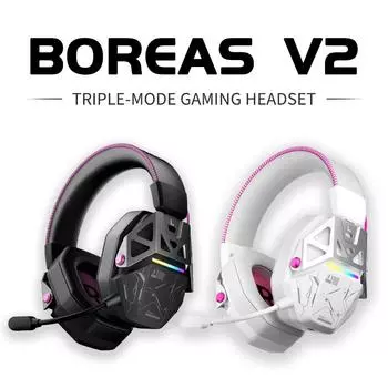 BOREAS V2, беспроводная игровая гарнитура, 50-мм драйверы, 2.4G/Bluetooth, совместима с ПК/PS4/Xbox чёрный