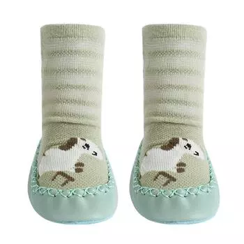 Born Baby Rubber Socks Thin Cotton Baby Walking Shoes Socks Non-Slip Dot Rubber Casual Shoes Elastic Flat Bottomed Socks 13cm