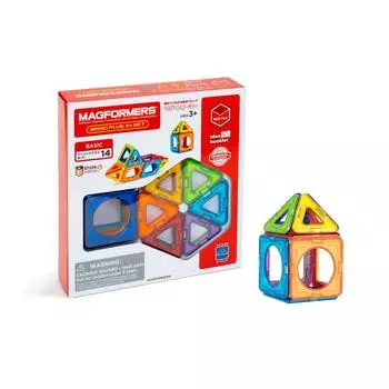 BorneLund MAGFORMERS Basic Plus Set для детей от 3 лет, развивающая игрушка, магнитный блок MF715013 [14 предметов]