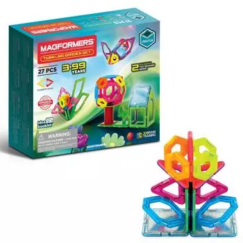BorneLund MAGFORMERS Candy Garden Set Развивающая игрушка для детей 3 лет и магнит MF703021 [27 предметов] Вверх, Магнит, Блок,