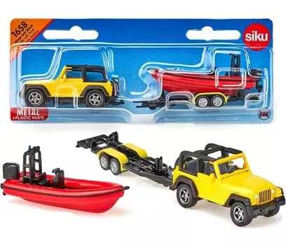 BorneLund SIKU Jeep Wrangler with boat SK1658