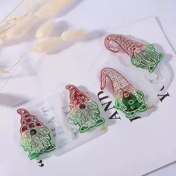Бородатый Санта-Клаус, кулон, силиконовая форма, сделай сам, изготовление ювелирных изделий, форма из эпоксидной смолы, рождественский декор, брелок, бирка, кулон, орнамент
