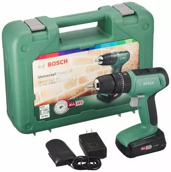 BOSCH 18V беспроводной вибрационный шуруповерт зарядное устройство UID118 (1,5 Ач, в комплекте)