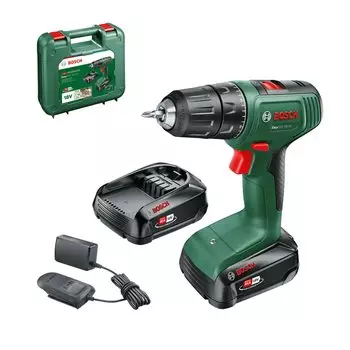 Bosch DIY 18V аккумуляторная дрель-шуруповерт 1 зарядное устройство 1 PH2 драйвер для переноски ED118 (1.5Ач, (AL1810CV), Бит, кейс) зелёный