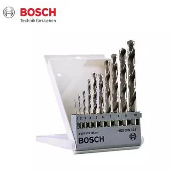 Bosch Professional, 10 шт., набор шестигранных сверл PointTeQ по металлу диаметром 1-10 мм, аксессуары для ударных шуруповертов и дрелей