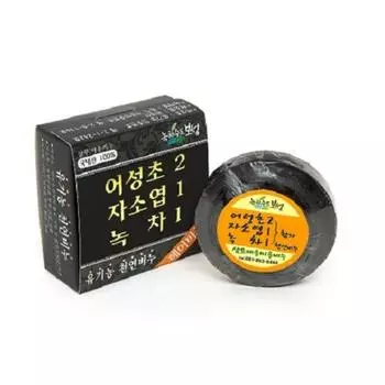 Boseong Unlim Green Tea Hair Loss Care Мыло для волос с зеленым чаем и листьями периллы Houttuynia cordata, 3 упаковки, 100 г