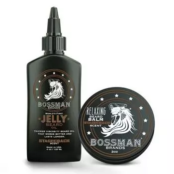 Bosman Beard Oil Jelly 4 унции Beard Growth Softener Moisturizer Lotion Gel с натуральными ингредиентами Продукт Stage Coach Scent 180 мл