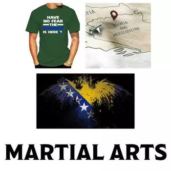 Босния и Герцеговина ММА кикбоксинг UFC муай-тай No Fear графический буквенный узор принт футболка 3D мужчины женщины унисекс короткий рукав круглый вырез XS