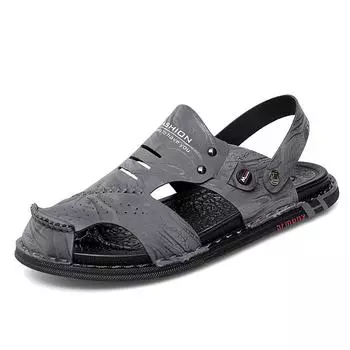 Босоножки Baotou мужские летние 2025 новые повседневные двойного назначения для вождения мужские тапочки модные пляжные сандалии 38