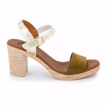 Босоножки цвета хаки на каблуке craq oro 73299 t36/41 женщина BIOSTOCK 38 хаки