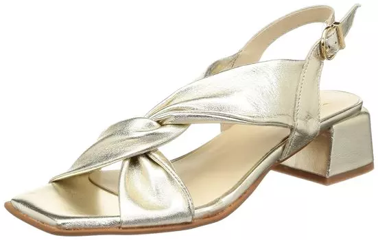 Босоножки на каблуке Twist Heel Sandals Gold cm 2E [Bontre] женские 27206-RS 24.5 золотой