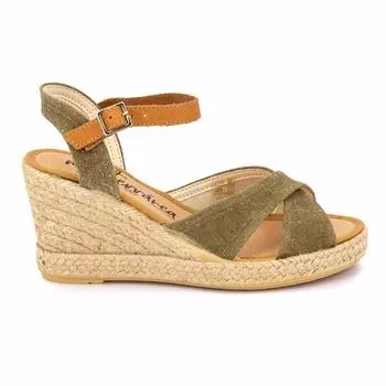 Босоножки на танкетке maltinto 405 хаки Женщина MEDITERRANEA