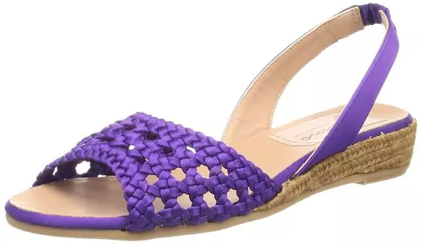 Босоножки на танкетке с атласной сеткой Slingback Purple cm 2E [Gaimo] Женские 24.0 фиолетовый
