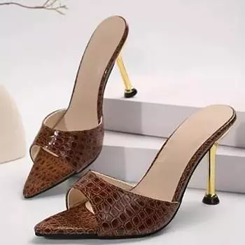 Босоножки на высоком каблуке Шикарные туфли-шпильки Острый носок Модные вечеринки Банкеты 42EU/CN43 белый